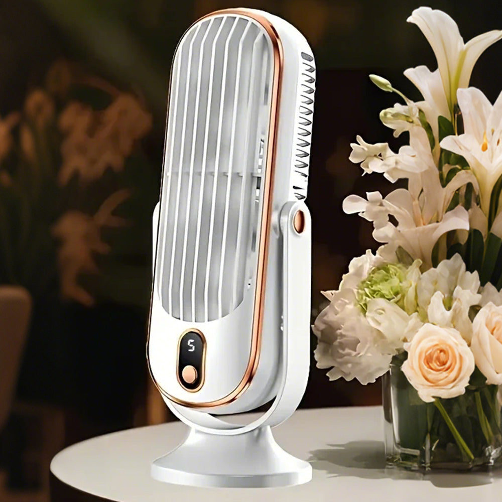 Wireless Cooling Table Fan Portable Tower Fan With 5 Speeds And 720 Degrees Oscillation