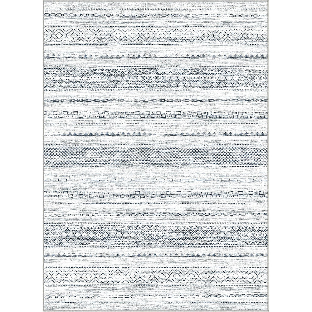 Bohemian Rug Crystal Velvet Machine Washable Non-Slip Scratch-Proof for Living Room Bedroom Dining Room-Blue