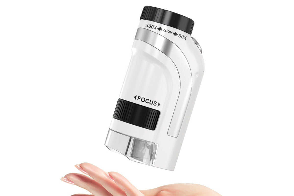 50X-300X Handheld Microscope with LED Lights Portable Pocket Zoom
