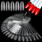 100 PCS Clear Nail Swatch Sticks with Ring Nail Art Swatch Set for Polish Display