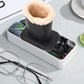 Soft Plush Lined Eyeglasses Desk Holder PU Leather Glasses Display Stand With Base