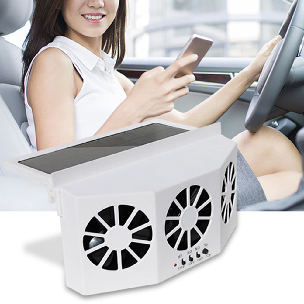 Solar Portable Car Cooler Fan 3 Fan Car Solar Power Air Vent Radiator Car Window Fan