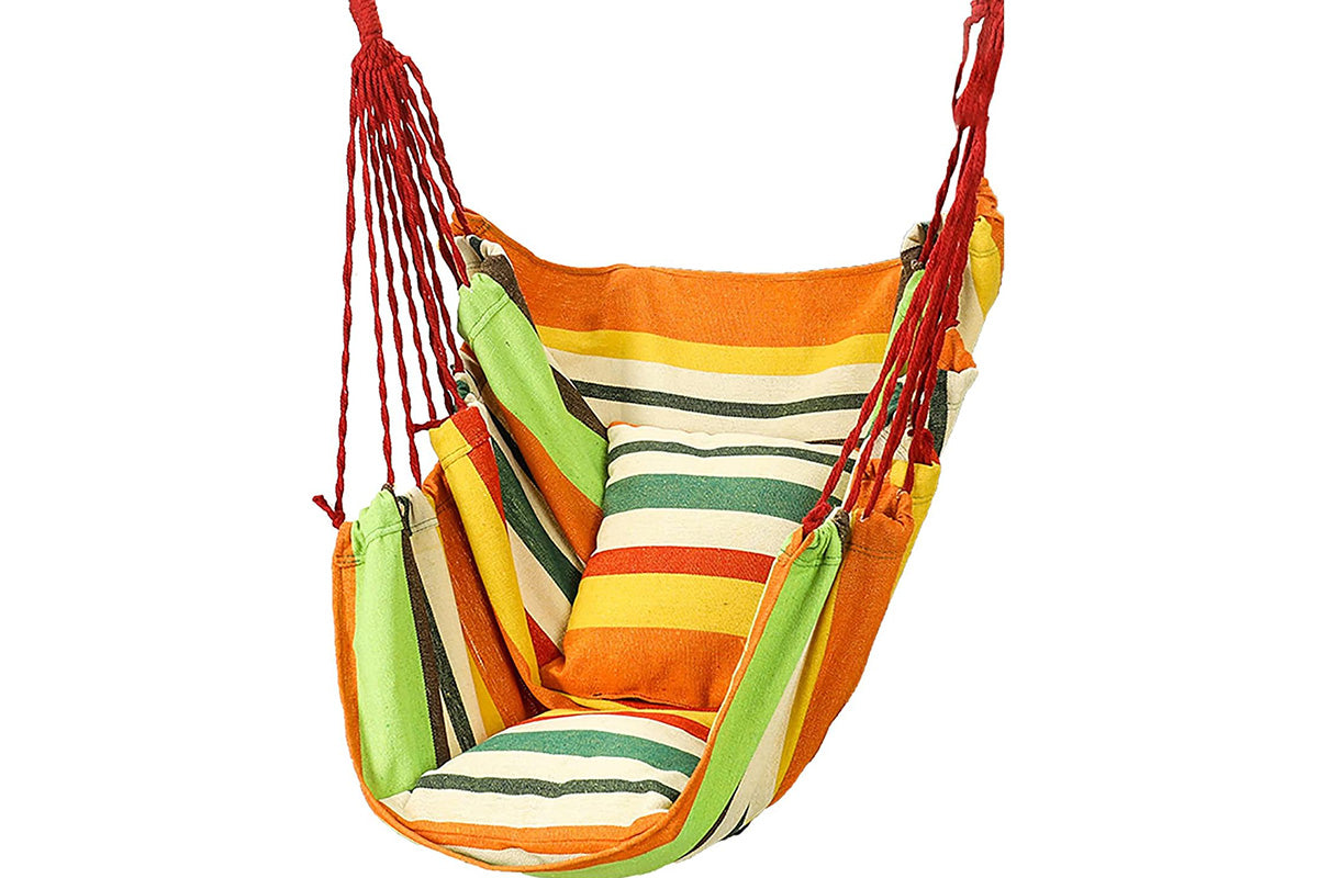 Outdoor Hanging Chair with 2 Cushions Dormitory Hammock Swing Indoor Swing