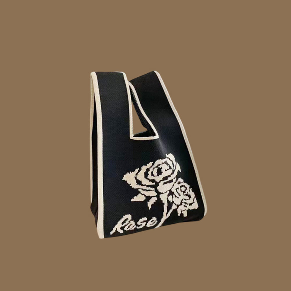 2Pcs Cute Knitted Wrist Bag-Black