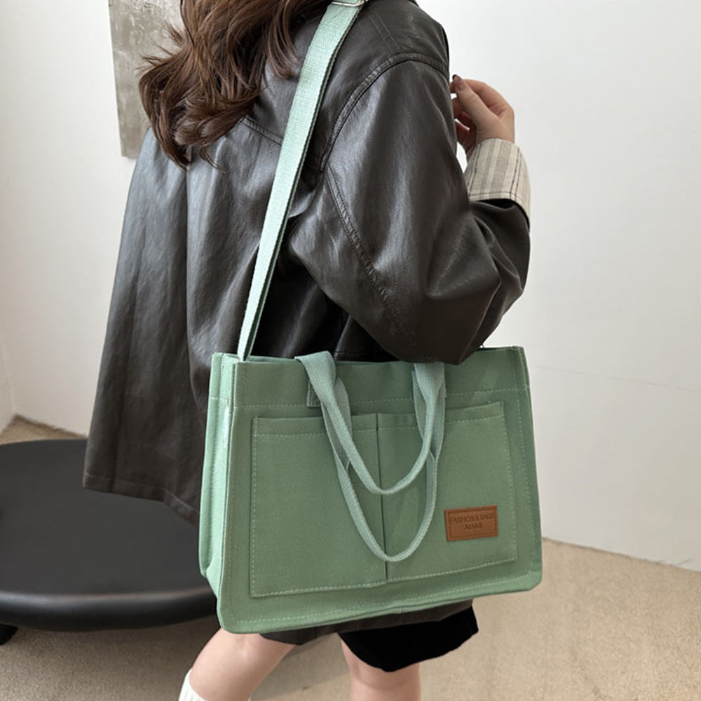 Large Canvas Tote Bag For Women With Compartments Crossbody Bag Purse Bag With Pockets