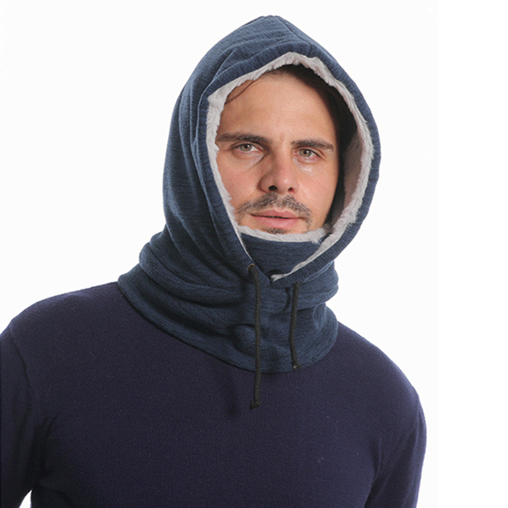 2Pcs Thick Fleece Windproof Hooded Neck Warmer Winter Balaclava for Men