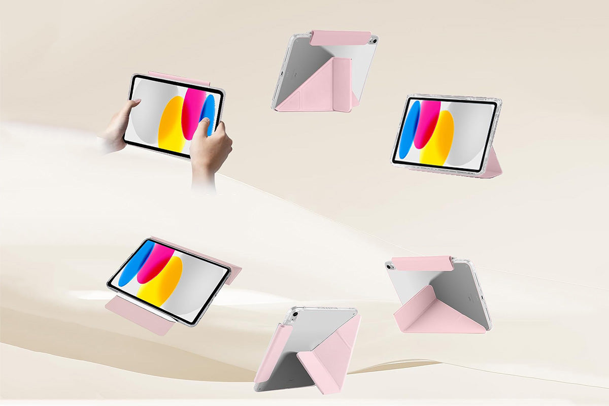 Anti-Bending PC Tablet Case with Multi-Angle Stand Pencil Holder for iPad