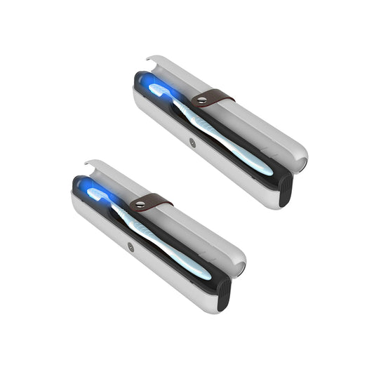 2Pcs Portable UV Toothbrush Steriliser Single Brush Storage Box
