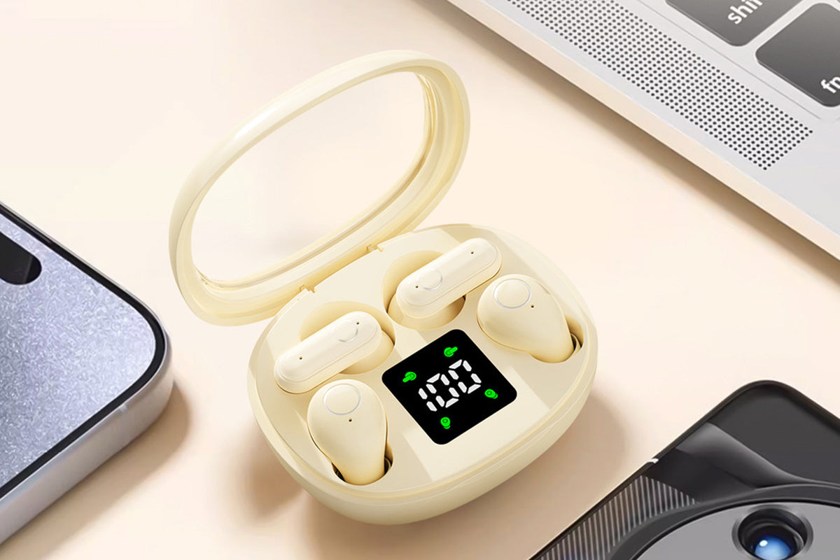 2 Pairs Wireless Earbuds Bluetooth Earphones with LED Digital Display Charging Case