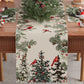 Linen Christmas Table Runner Long Farmhouse Holiday Home Kitchen Table Decorations