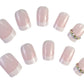 22-Piece Reusable Press-On Nail Set with Floral Design for Easy Manicure