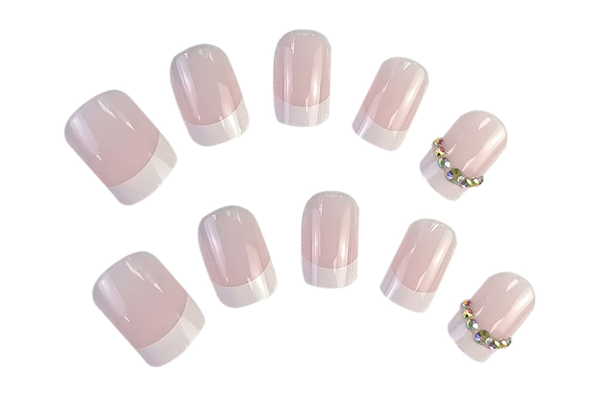 22-Piece Reusable Press-On Nail Set with Floral Design for Easy Manicure