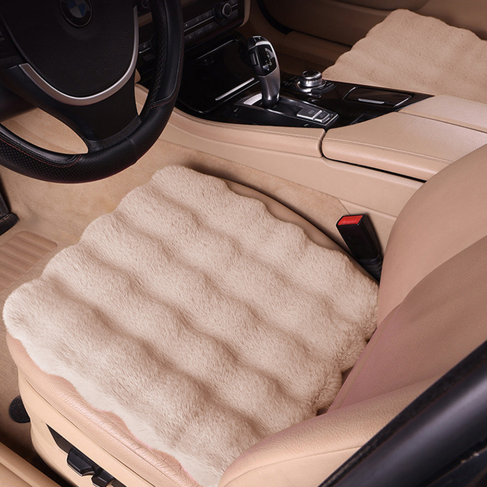 3Pcs Faux Fur Plush Seat Cushion Set Non Slip Seat Protector for Winter