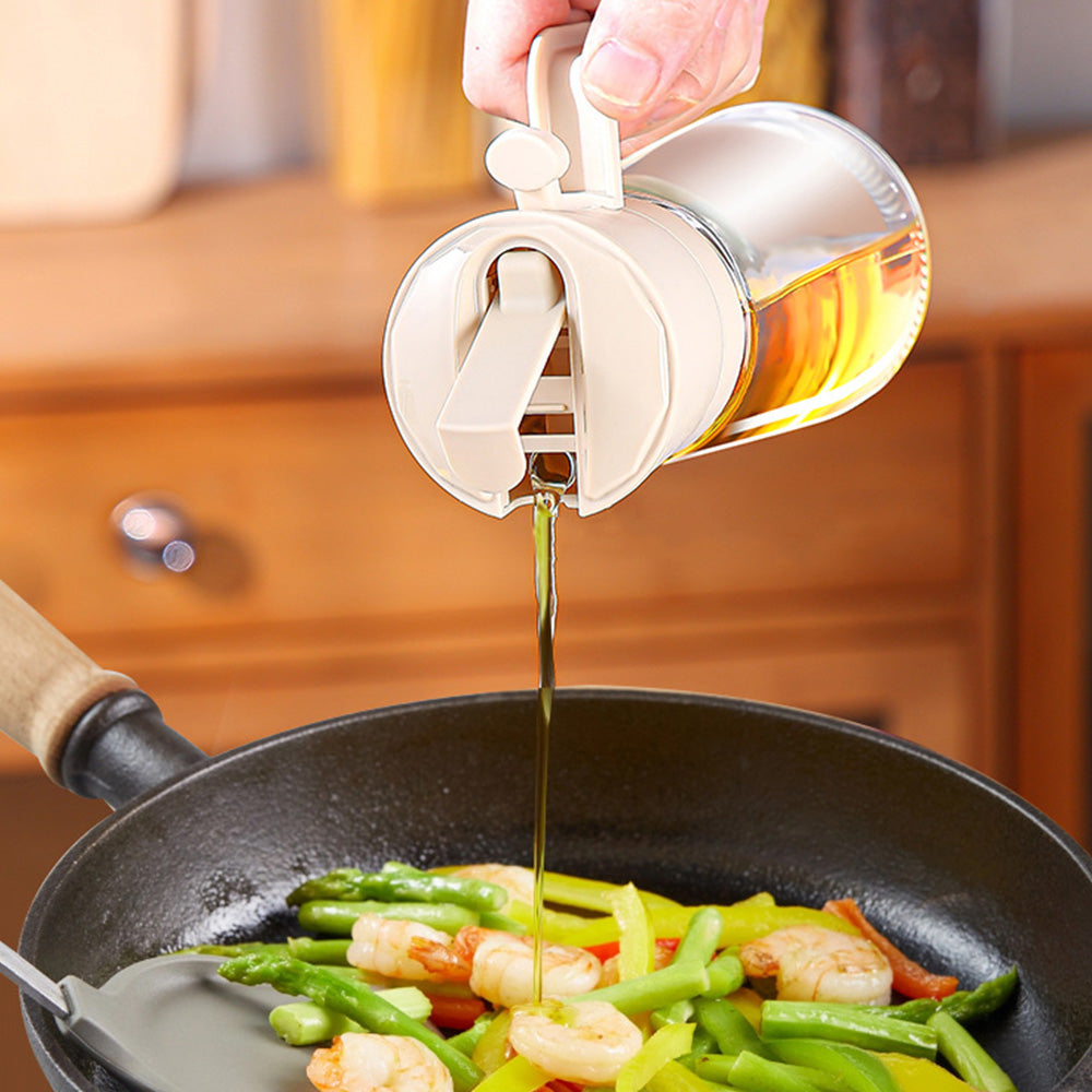 2 in 1 Olive Oil Dispenser with Pouring and Spraying Function 470ml Capacity