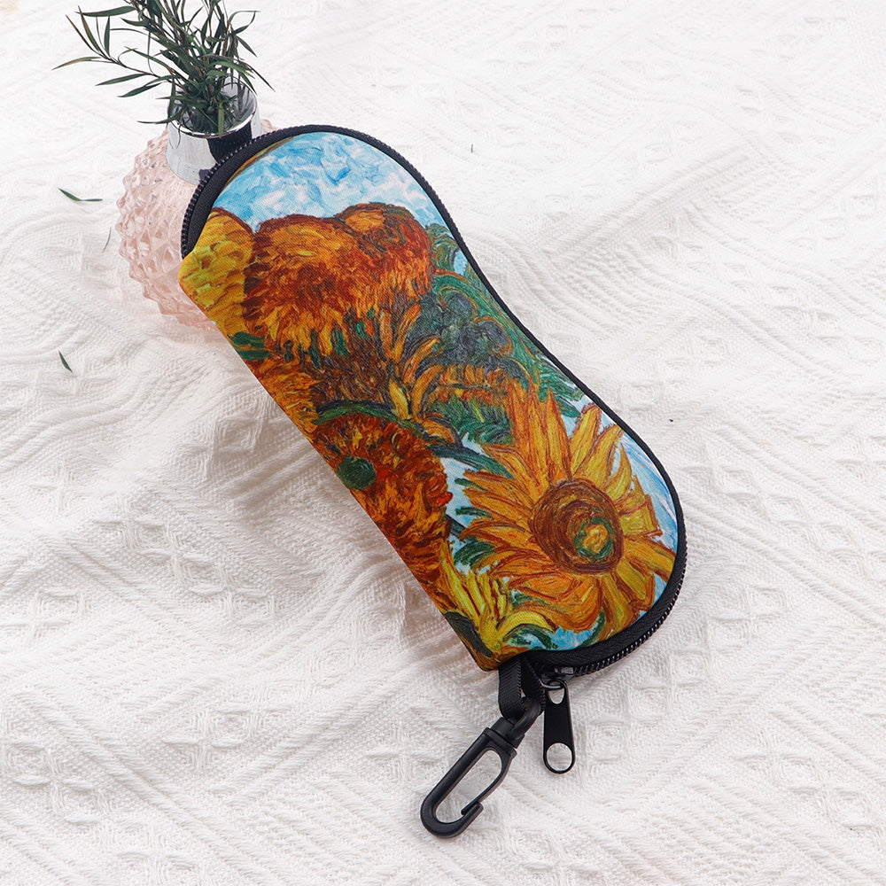 Lightweight Soft Glasses Case Scratch-Resistant Zipper Sunglasses Pouch for Travel and Commuting