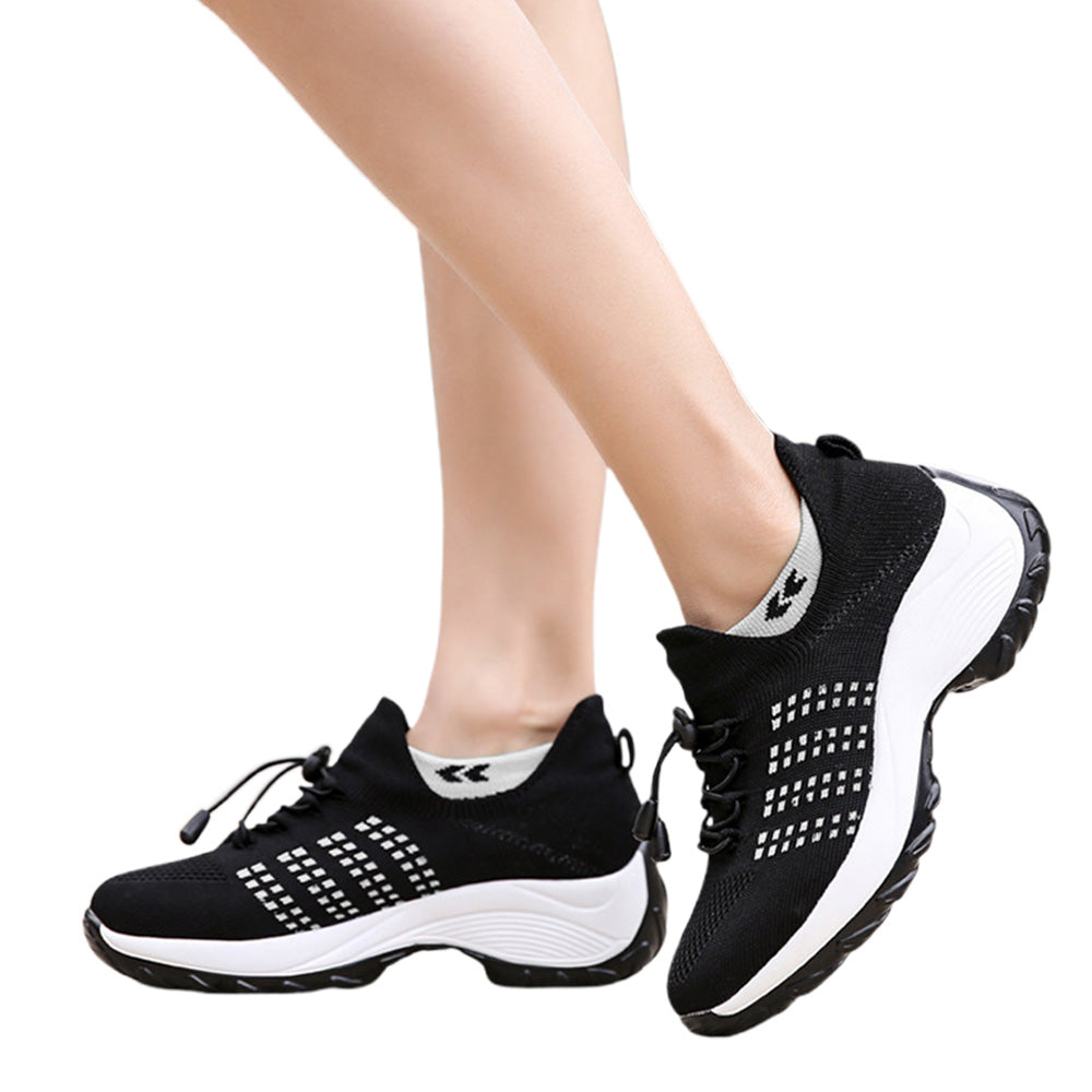 Breathable Stretch Mesh Slip On Walking Sneakers for Men and Women-White