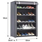 6-Layer Portable Shoe Storage Rack Cabinet