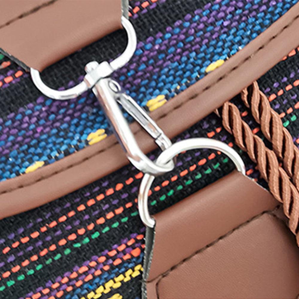 Boho Style Flap Drawstring Backpack