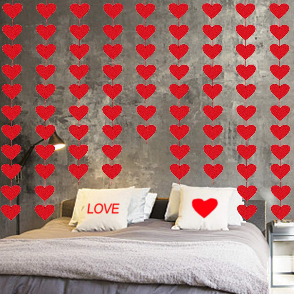 Felt Heart Garland Banner Decoration for Valentine's Weddings & Parties