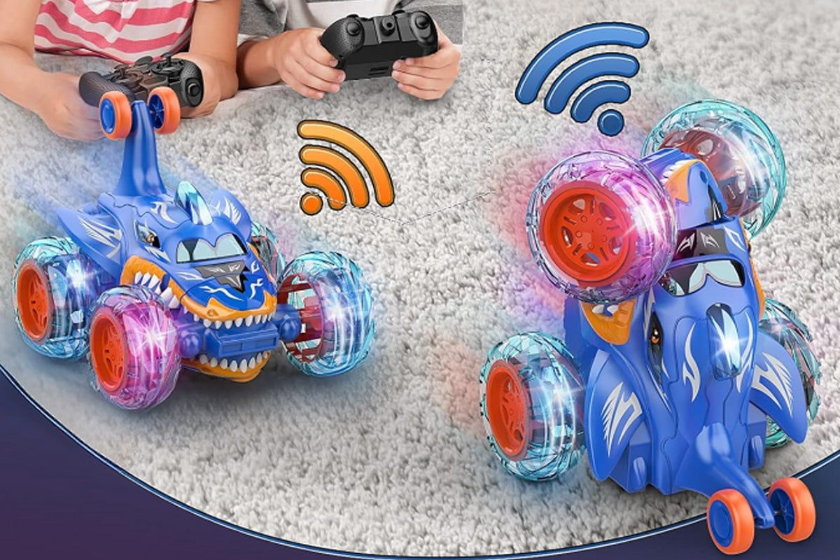 Remote Control Car 360-degree Rotating 4WD RC Stunt Twist Cars LED Lights