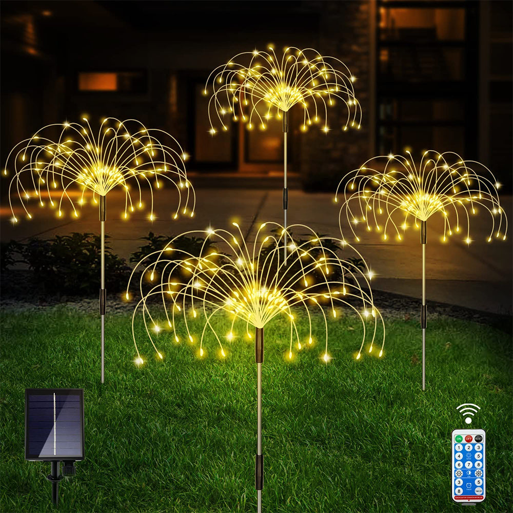 4-In-1 LED Solar Firework Garden Lights Outdoor Path Lawn Decor Lamp