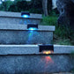 4Pcs LED Solar Fence and Step Lights for Outdoor Garden Stairs and Deck