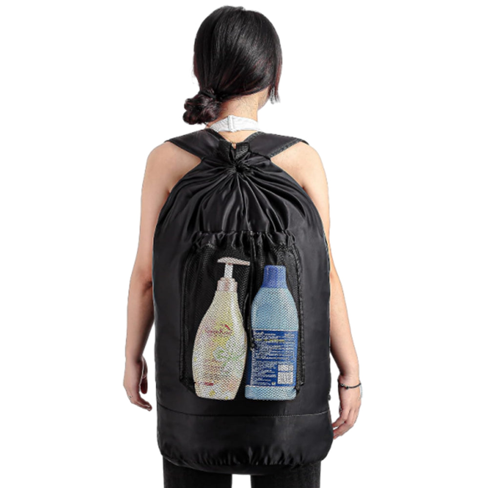 2Pcs Heavy Duty Laundry Bag Oxford Backpack Luggage Storage with Drawstring Shoulder Strap