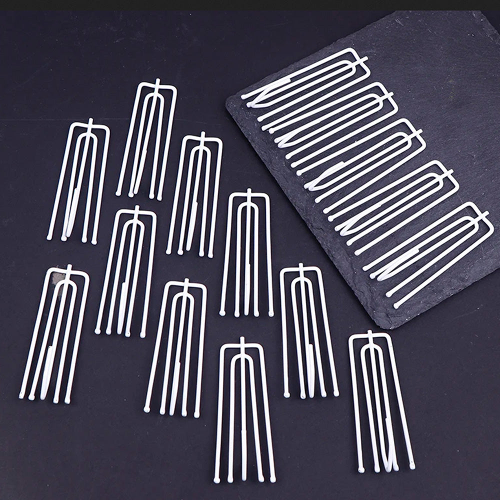 50Pcs 4 Prong Stainless Steel Pinch Pleat Curtain Hooks for Pleated Curtains