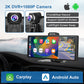 10.26 Inch 4K Portable Wireless Carplay Dual Car Recorder