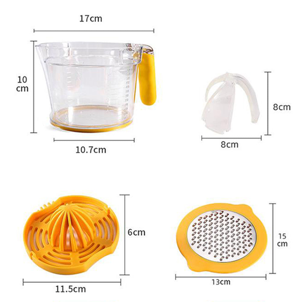 2Pcs 4-in-1 Citrus Squeezer Multifunctional Manual Juicer Measuring Cup