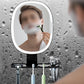 Bathroom Anti Fog Mirror with Lights Built In Shelf No Drilling Installation for Shower Room