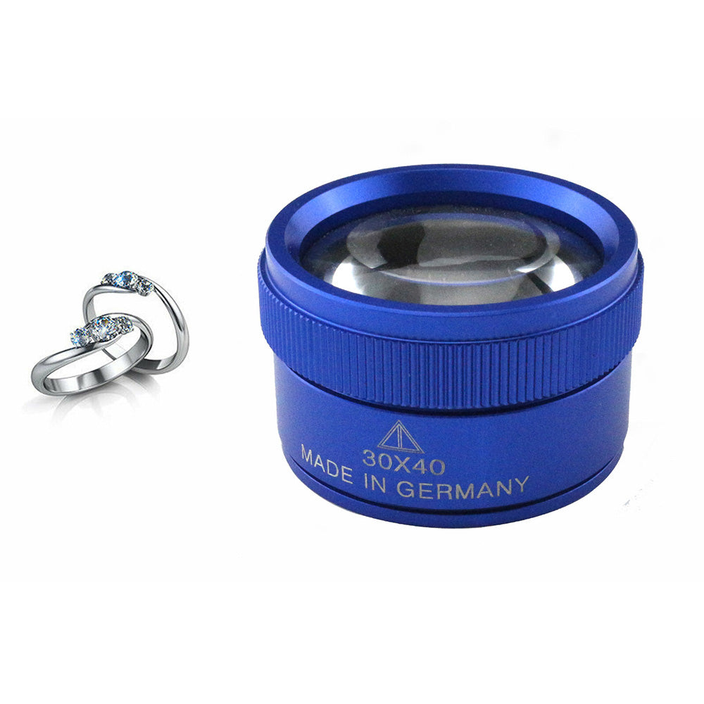 30X Magnifying Glass Optical Lens with Metal Frame for Jewelry Coin Inspection