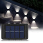 4Pcs Solar Wall Light for Outdoor Fence Waterproof Convex Lens Design
