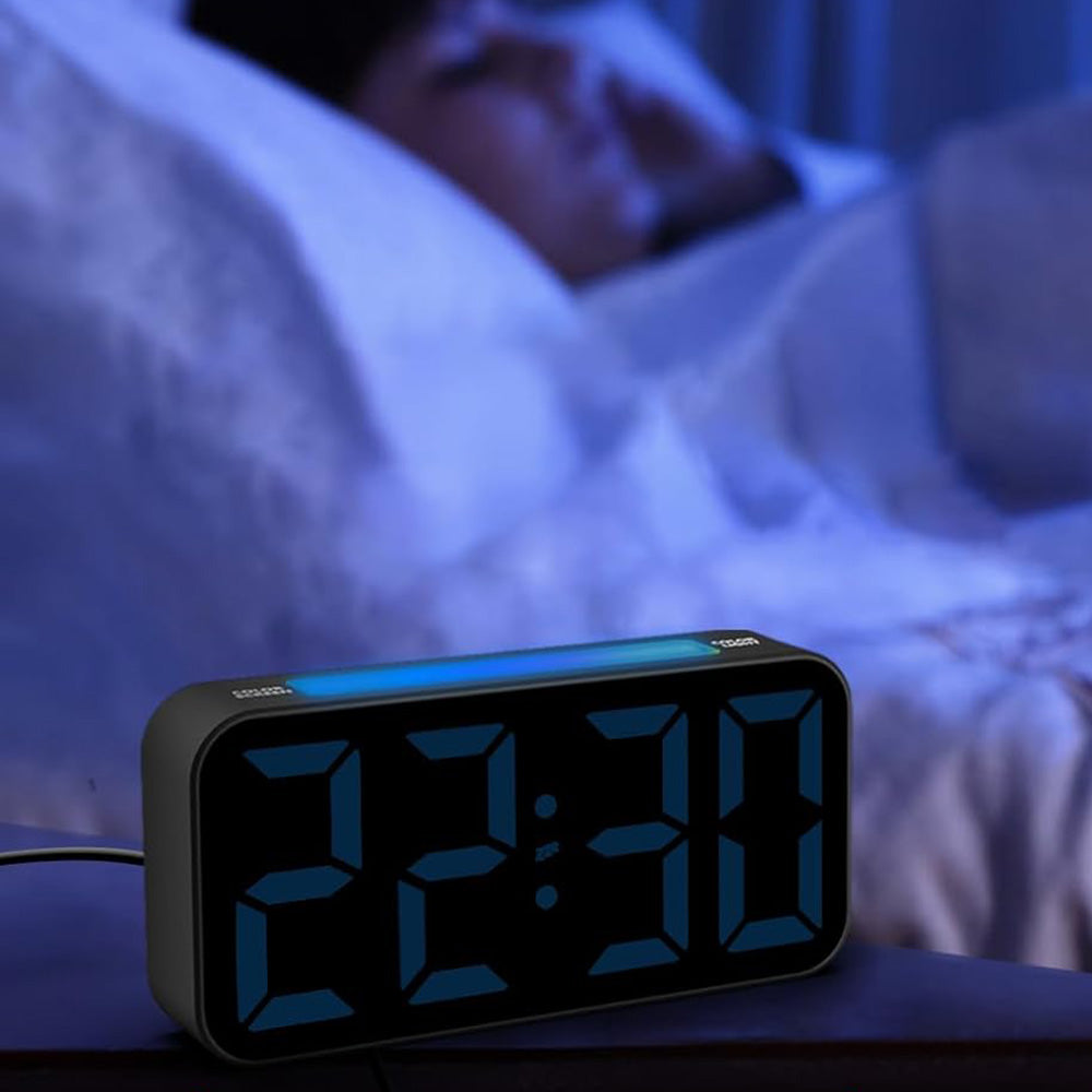 Super Loud RGB Digital Alarm Clock for Heavy Sleepers with Night Light for Bedrooms