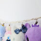 Hanging Storage Chain Boho Stuffed Animal Hammock Corner with 20 Metal Clips