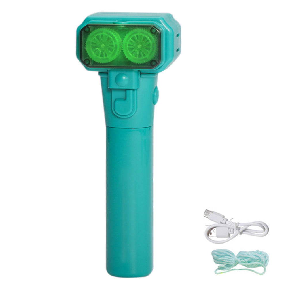 Handheld Double Wheel Rope Launcher Glow In the Dark Lasso Loop Fidget Toy