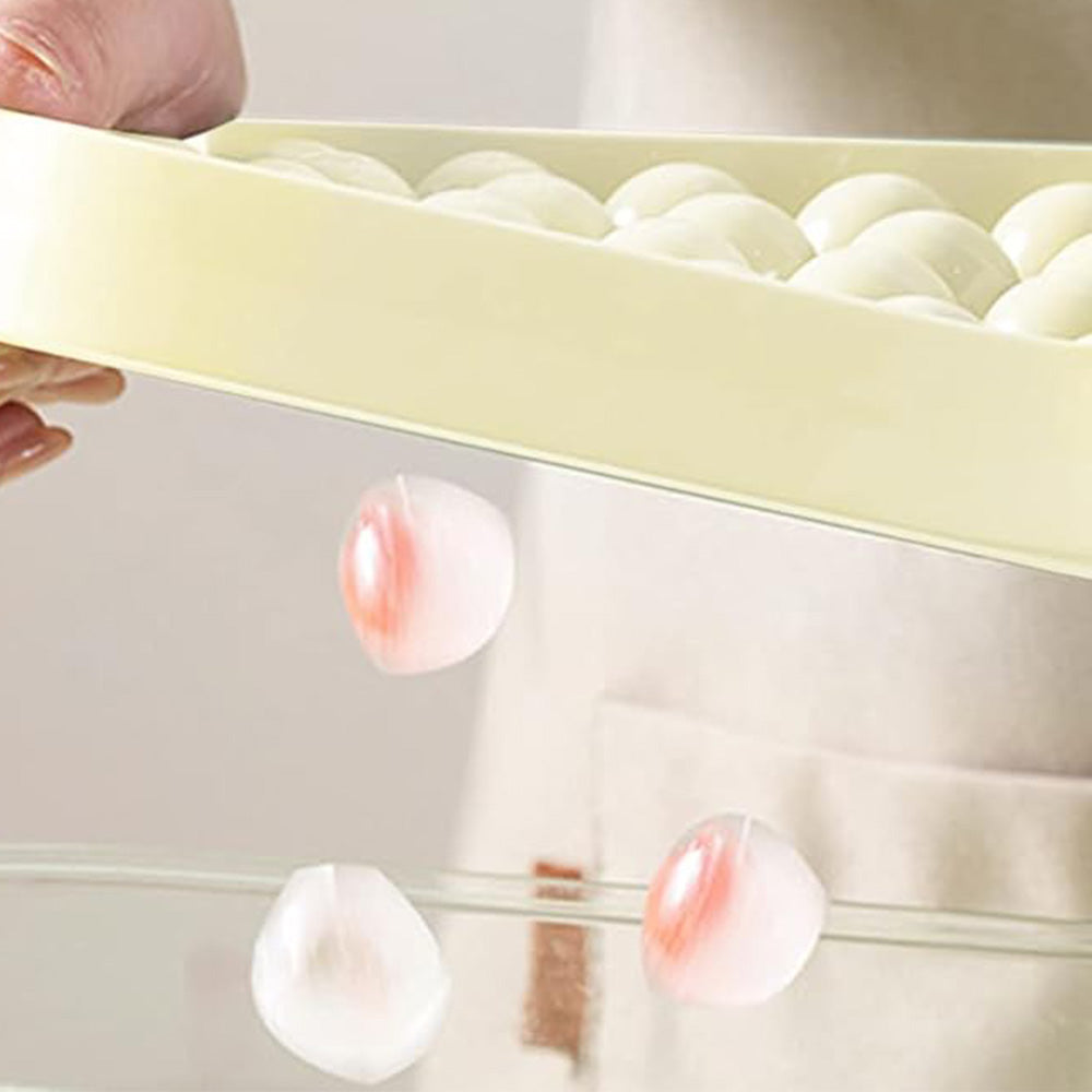 2-Tier Ice Cube Tray Mold with Press-Release Lid and Storage Box for Kitchen