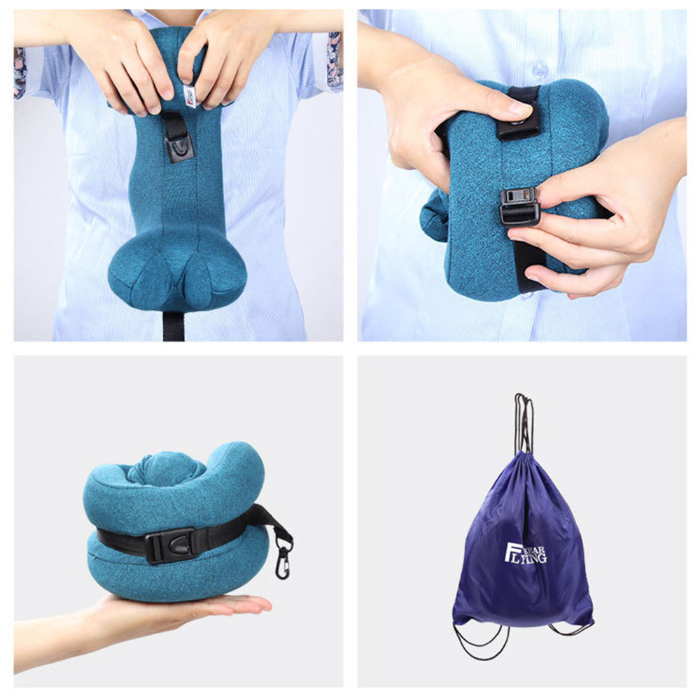 2Pcs U-Shaped Memory Foam Travel Sleeping Neck Support Pillow