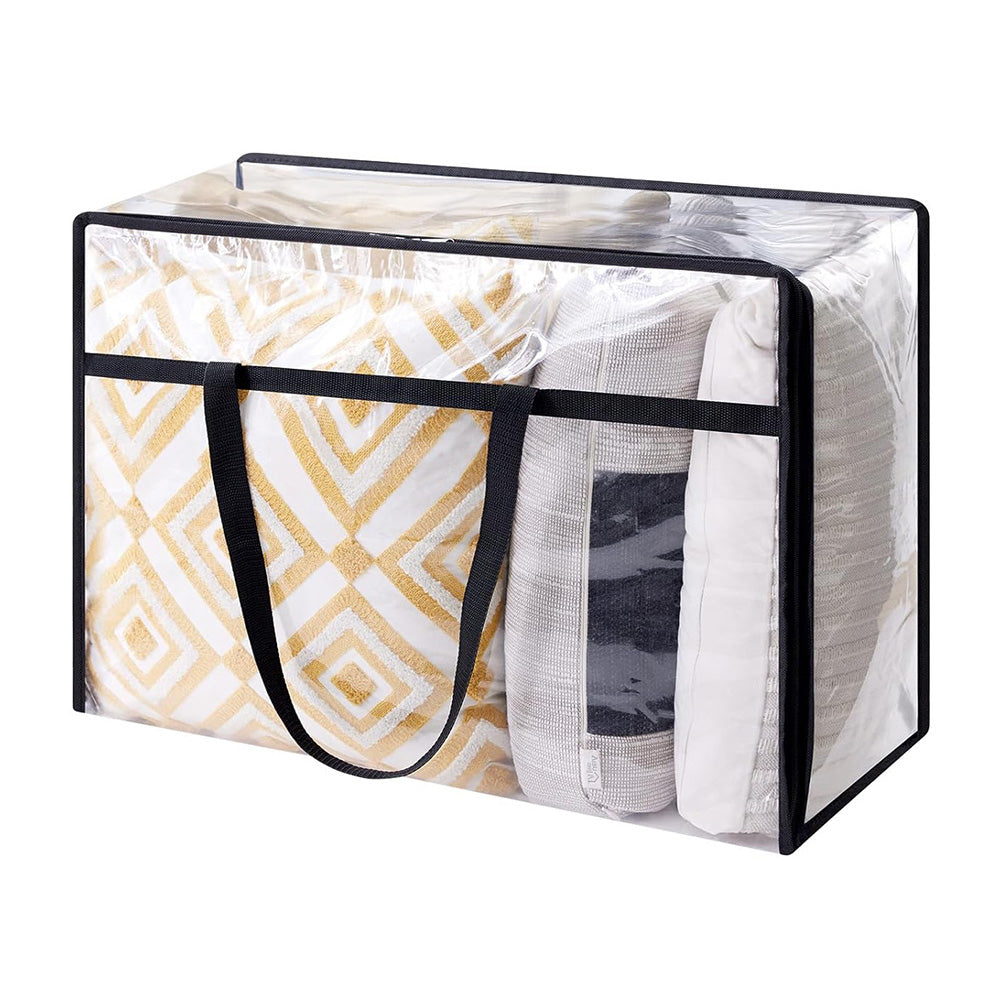 3PCS 60L Clear Plastic Storage Bags with Zipper for Clothing Blanket Comforter