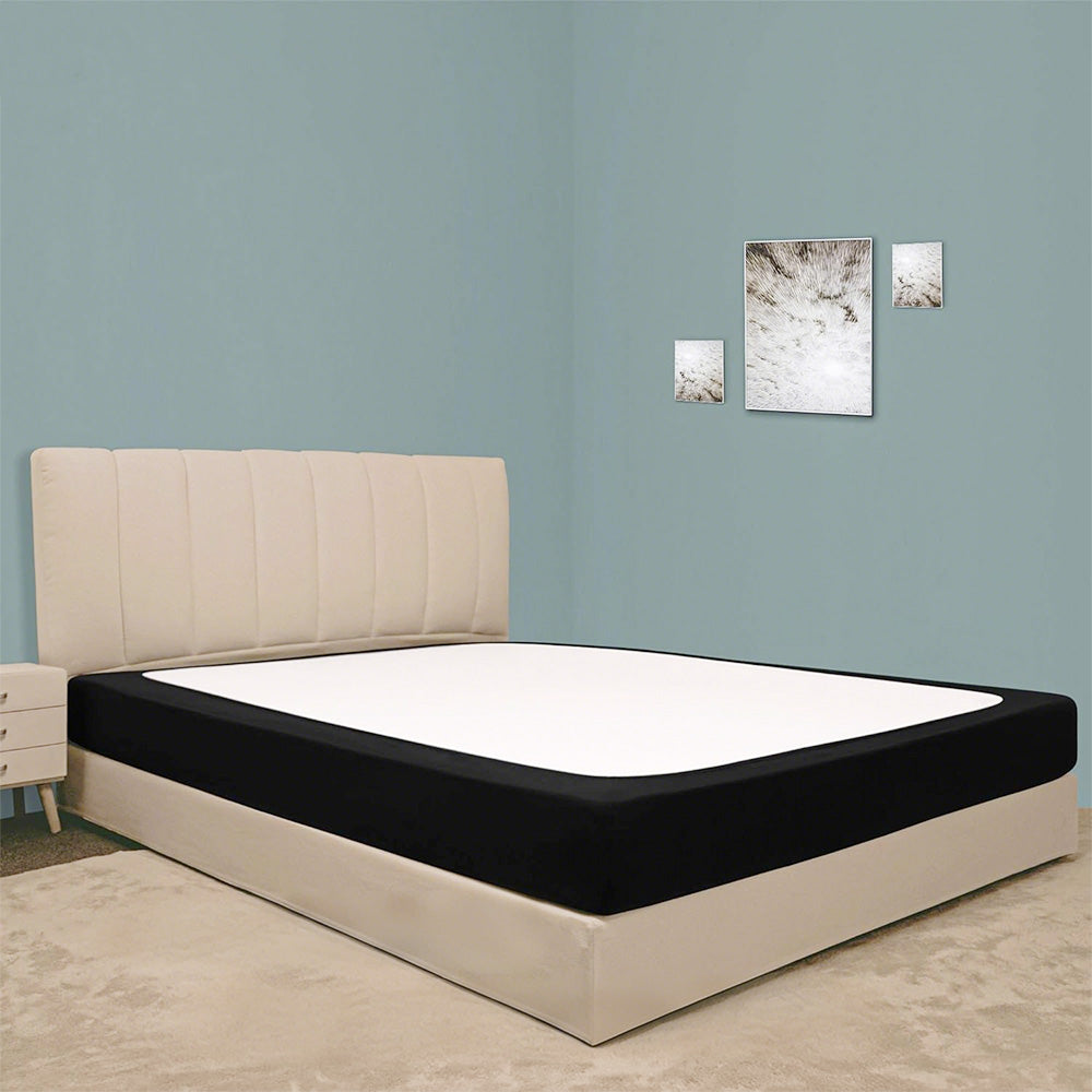 Elastic Box Spring Cover Stretchy Wrap Around 4 Sides Bed Skirt for Hotel Home