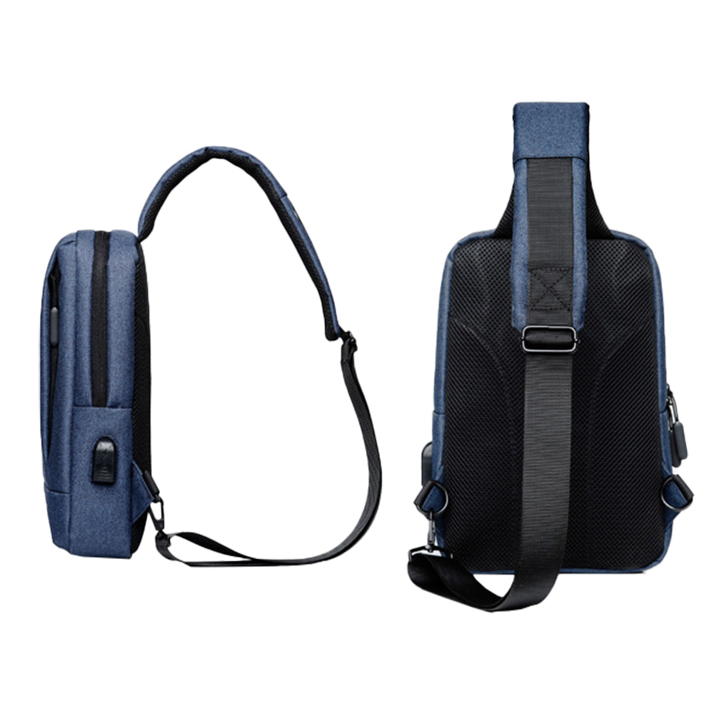 Chest Bag Sling Bag for Men with USB Charging Port
