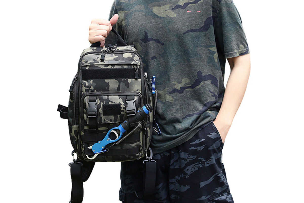 Fishing Tackle Backpack With Rod Holder Outdoor Shoulder Fishing Gear Bags