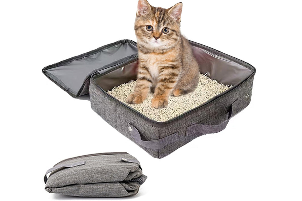 Foldable Portable Travel Litter Box for Cats Waterproof Lightweight & Easy to Clean