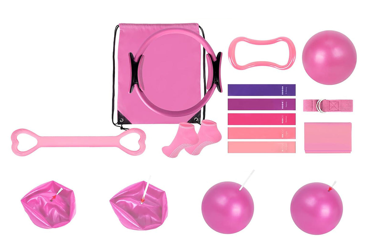 13PCS Home Pilates Essentials Kit Yoga Ring and Ball Resistance Band Pilates