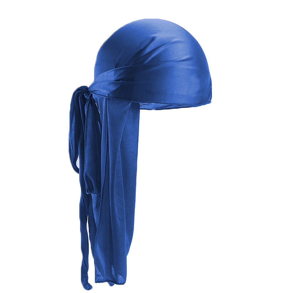 4PCS Silky Satin Durags with Extra Long Tails Pirate Wave Caps for Men Women