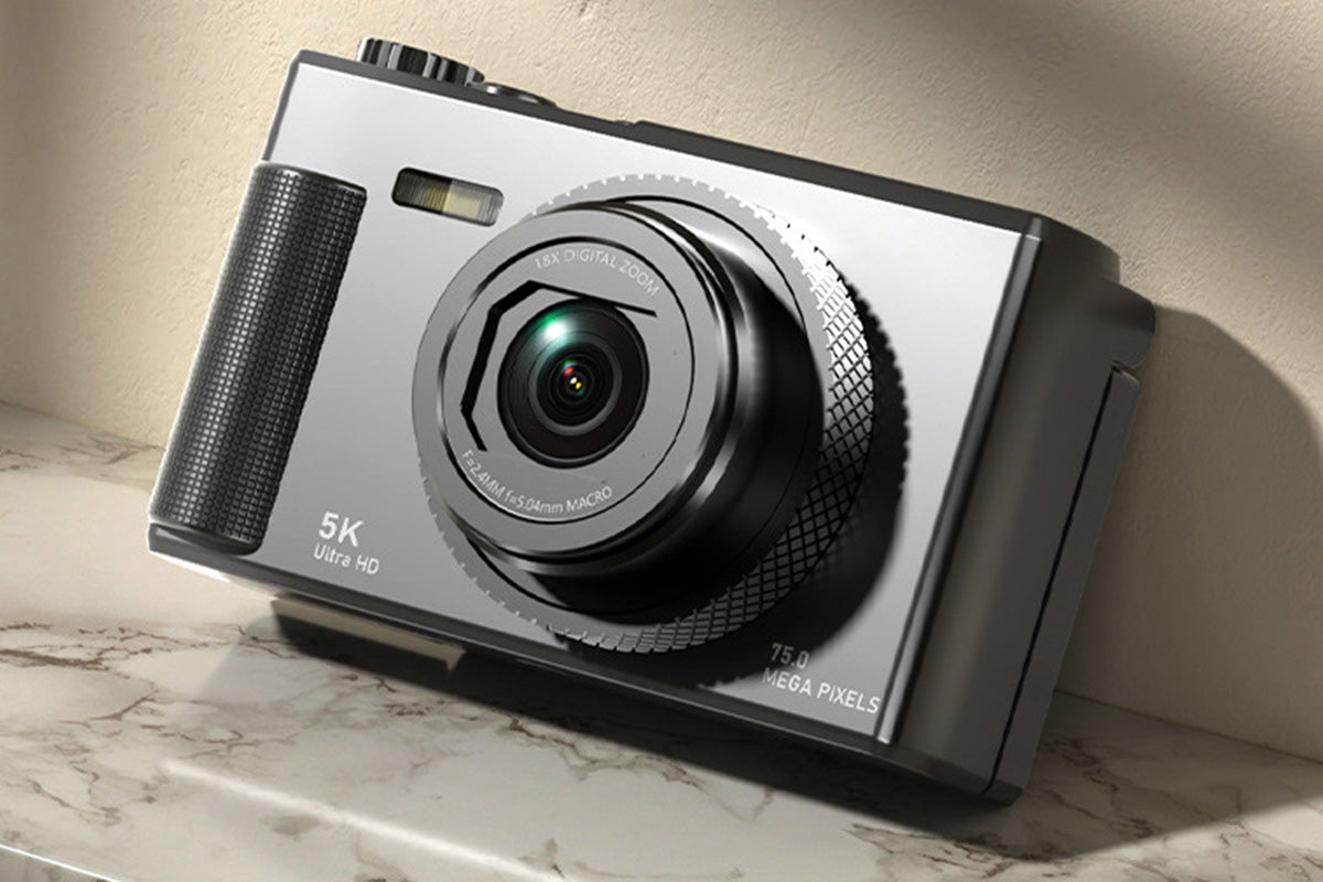 5K Digital Camera 18X Zoom Flip Screen Point and Shoot Camera with 64GB Memory Card