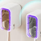 2Pcs Toothbrush Holders Wall Mounted Tooth Brush Holder with Cover for Shower