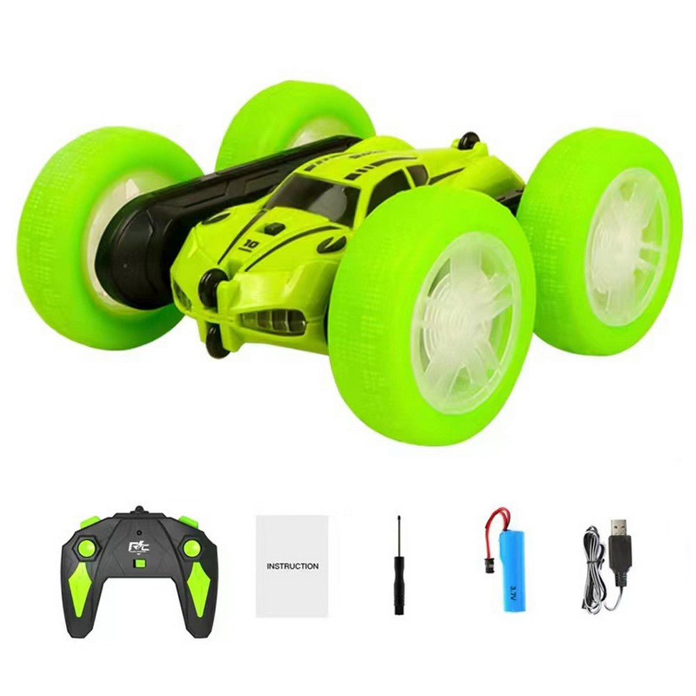 2.4 GHZ 4WD Double Sided RC Stunt Car 360 Degree Rotating Remote Control Crawler with Headlights
