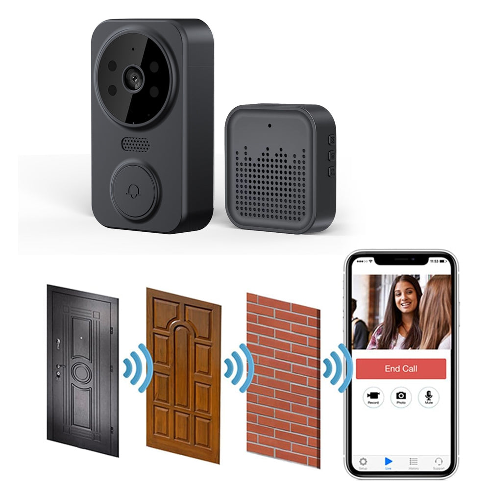 2Pcs Wireless Smart Video Doorbell Infrared Night 2 Way Voice Doorbell