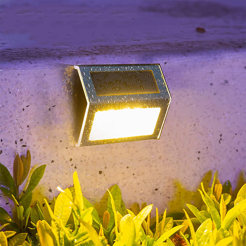 2Pcs Outdoor Fence Wall Lamp Solar Light Waterproof Garden Lamp